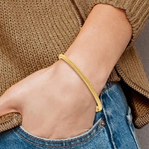 10K Yellow Gold Twisted Bangle