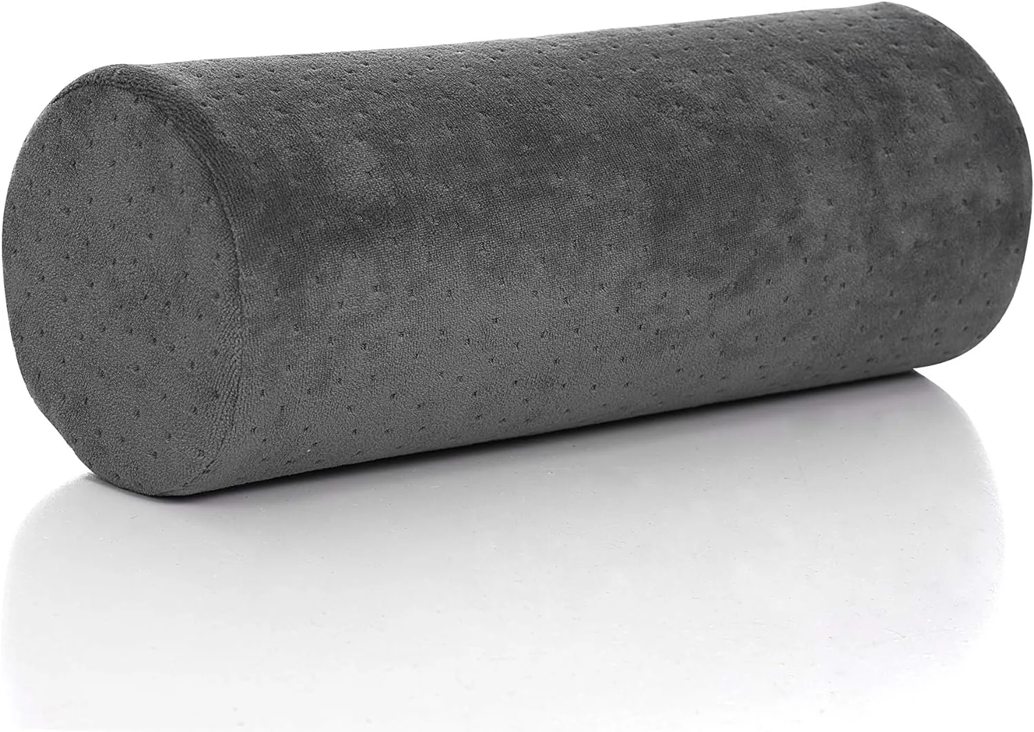 AllSett Health Round Cervical Roll Cylinder Bolster Pillow with Removable Washable Cover, Ergonomically Designed for Head, Neck, Back, and Legs, Grey