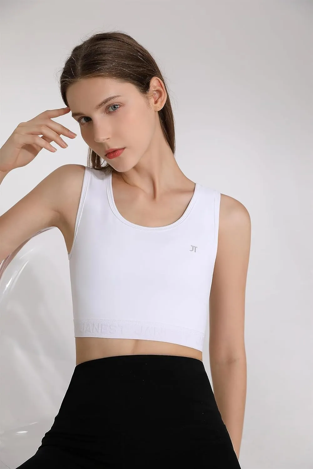BaronHong Compression Bra,Pullover Chest Binder Alternative,Wireless Full Coverage Medium Support Top,Athletic Sports Bra