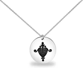 BEKECH Dantor Protection Pendant Necklace Veve Necklace Vodou Symbol Jewelry Cosplay Gift (silver)