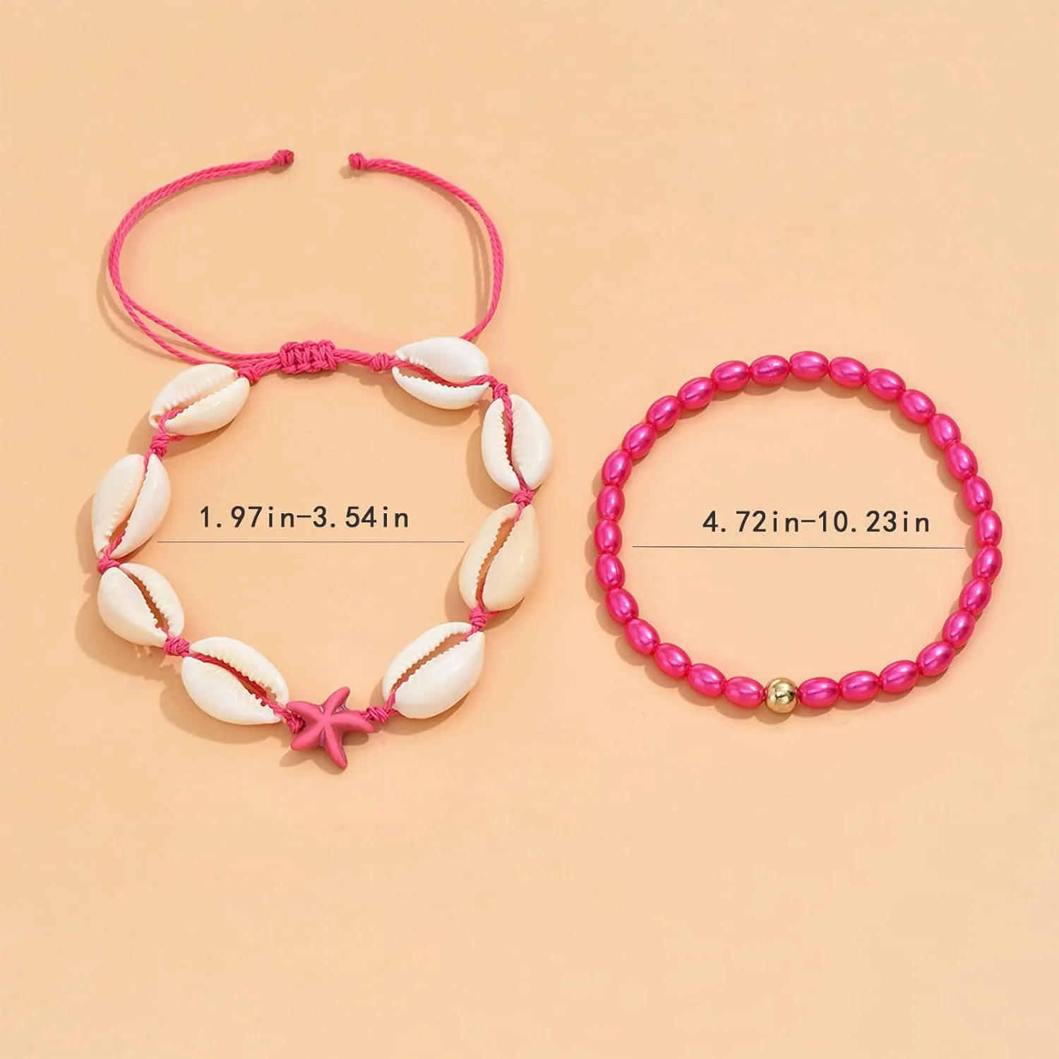 Boho Shell Beads Anklets Set Puka Shell Anklet for Women Seashell Starfish Ankle Bracelet Cowrie Shell Anklet Adjustable Foot Chain Jewelry
