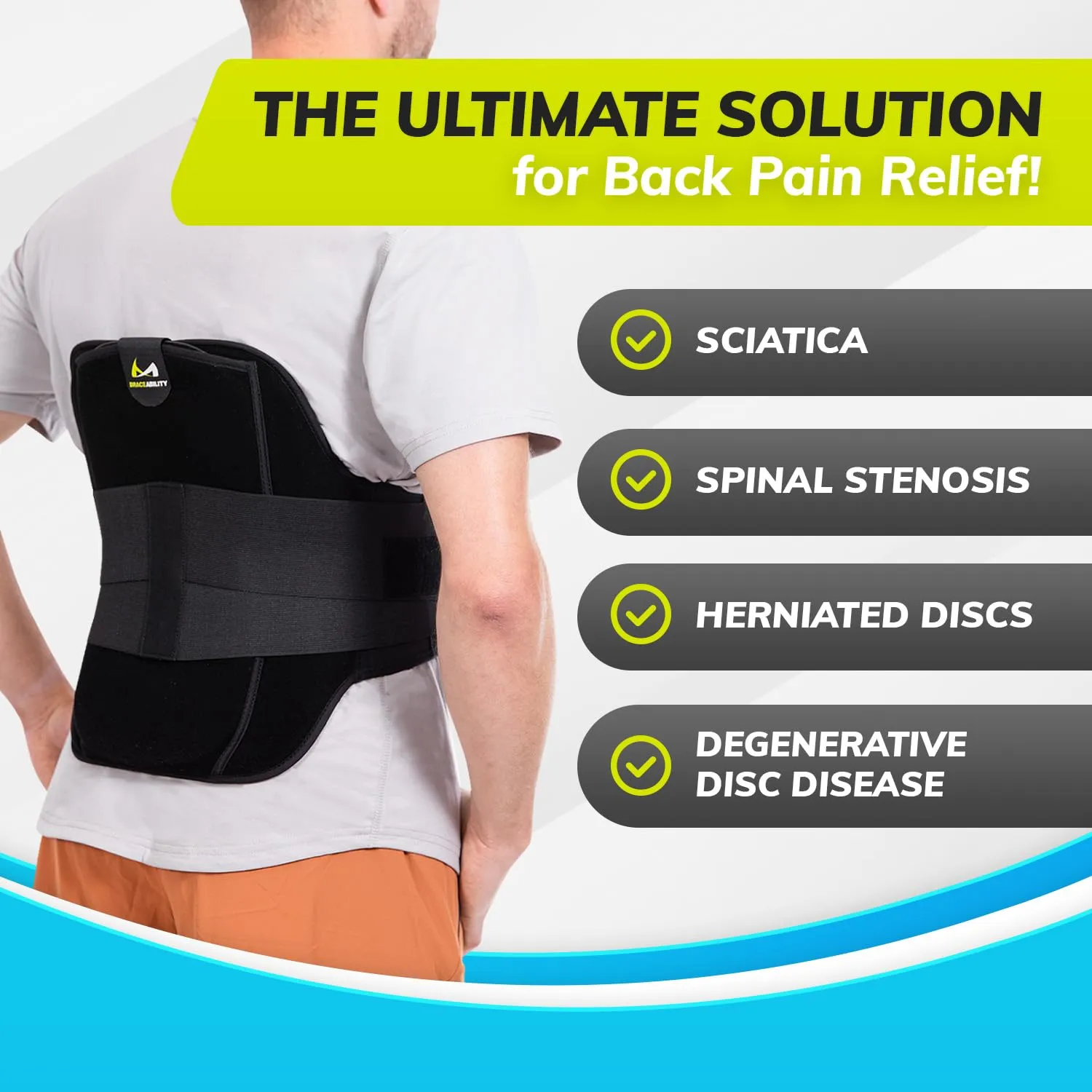 BraceAbility LSO Back Brace for Herniated, Degenerative & Bulging Disc Pain Relief, Sciatica, Spine Stenosis | Medical Lumbar Support Device for Post Surgery & Fractures with Hot/Cold Therapy (4XL)