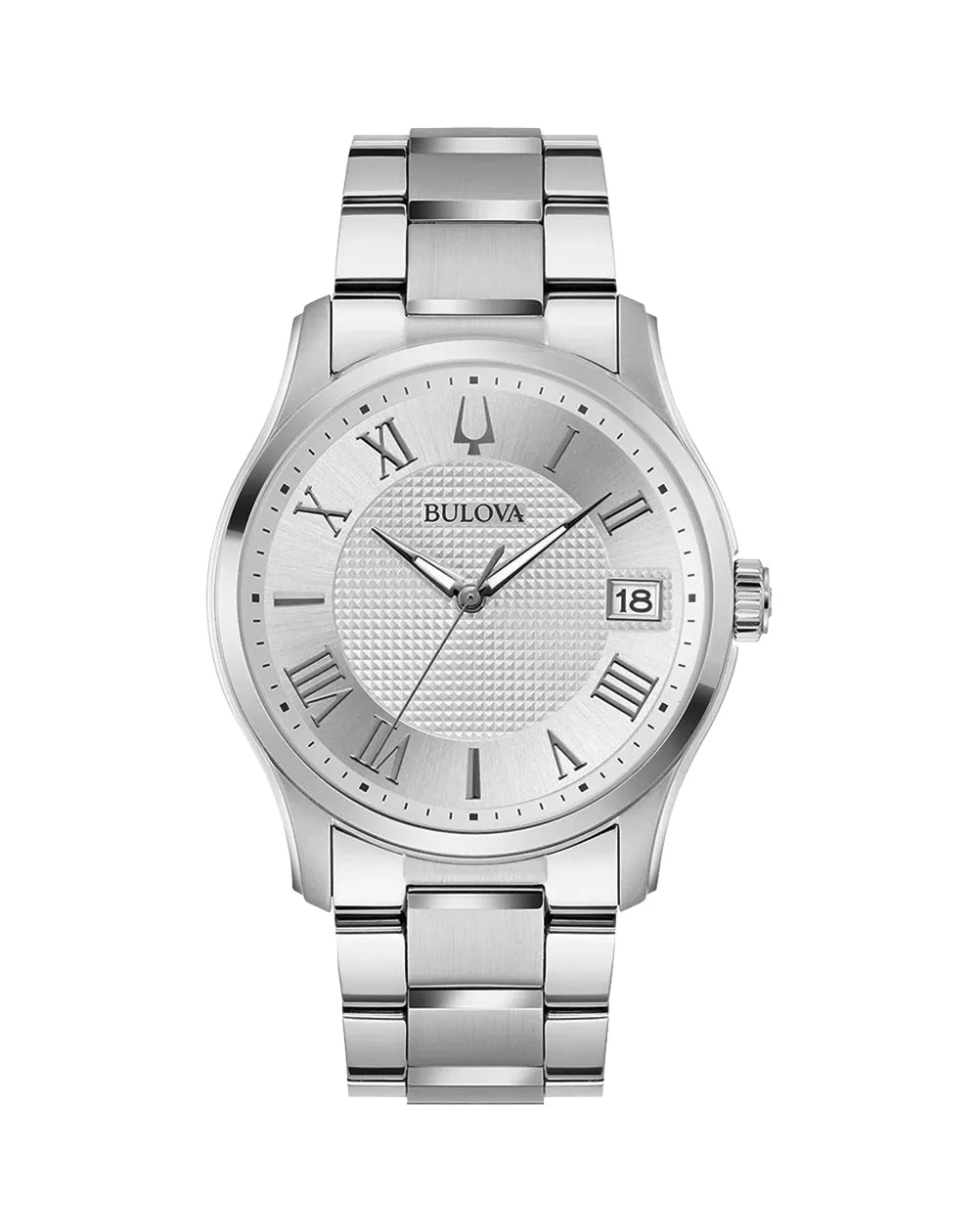 Bulova Men's Sophisticated Wilton Classic Watch Model 96B391 with Elegant Stainless Steel Case and White Dial