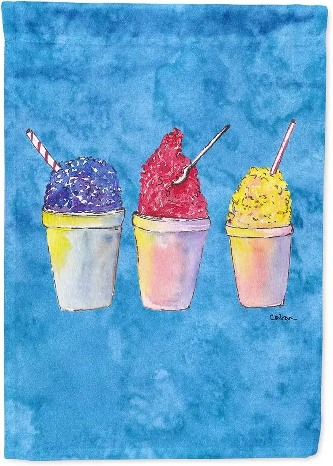 Caroline's Treasures 8780CHF Snowballs and Snowcones House Flag Large Porch Sleeve Pole Decorative Outside Yard Banner Artwork Wall Hanging, Polyester, House Size, Multicolor