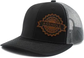 Certified Asshole Leather Patch Hat Adjustable Baseball Caps Trucker Hats Unisex Hats for Women Men