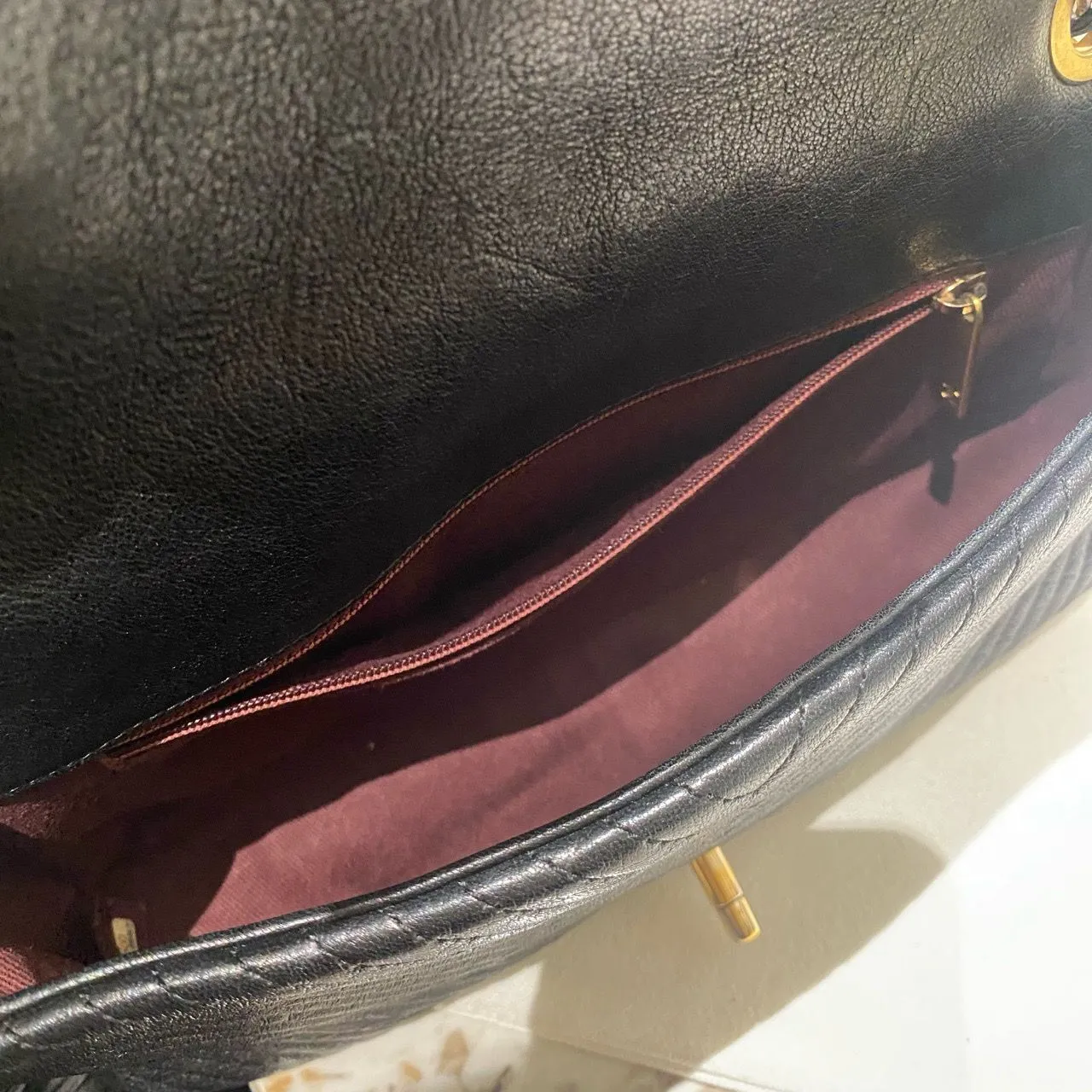 Chanel Black Classic Flap  crossbody bagin Leather IMG_6298