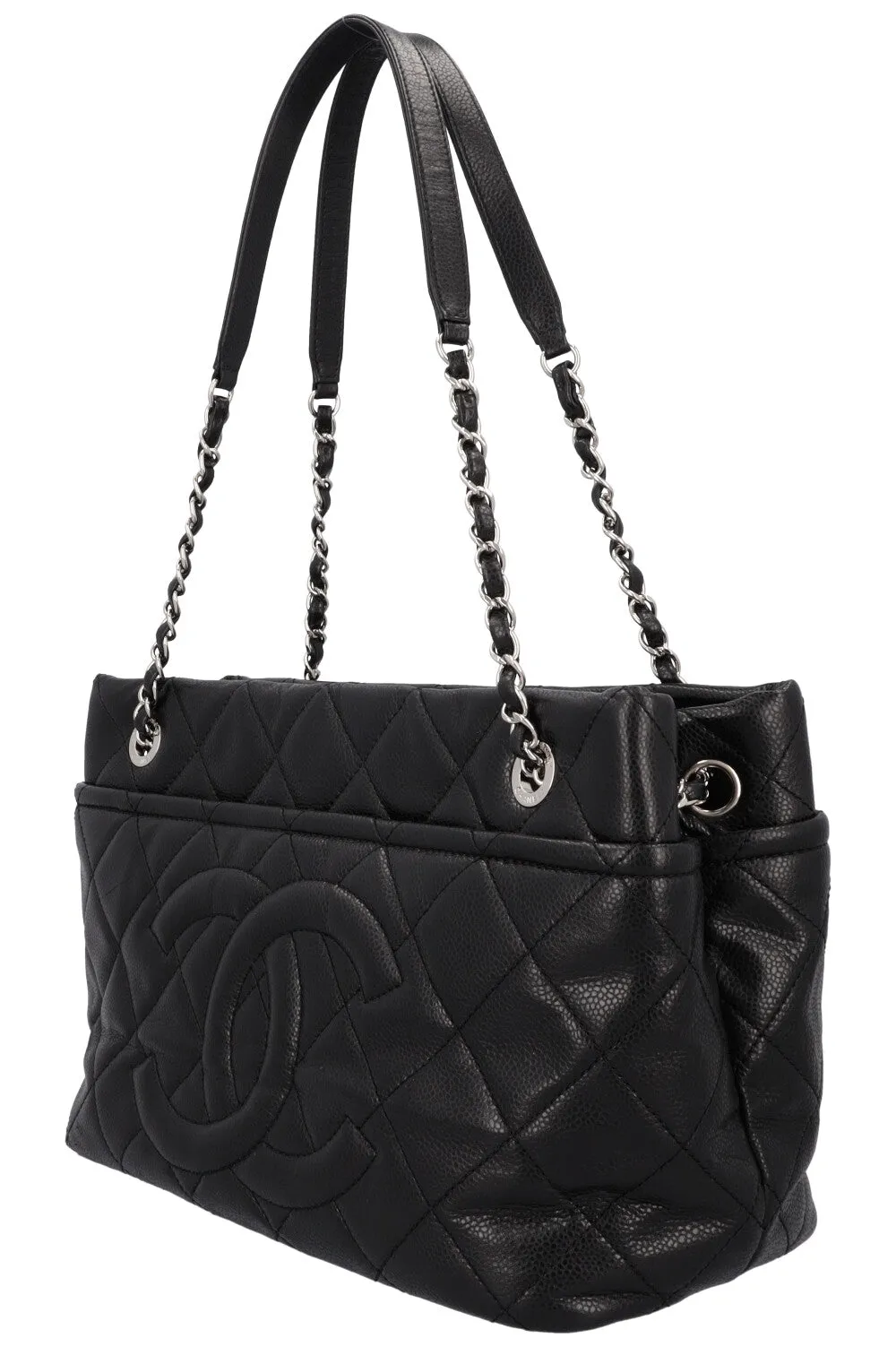 CHANEL Timeless Shopping Tote Bag Caviar Black