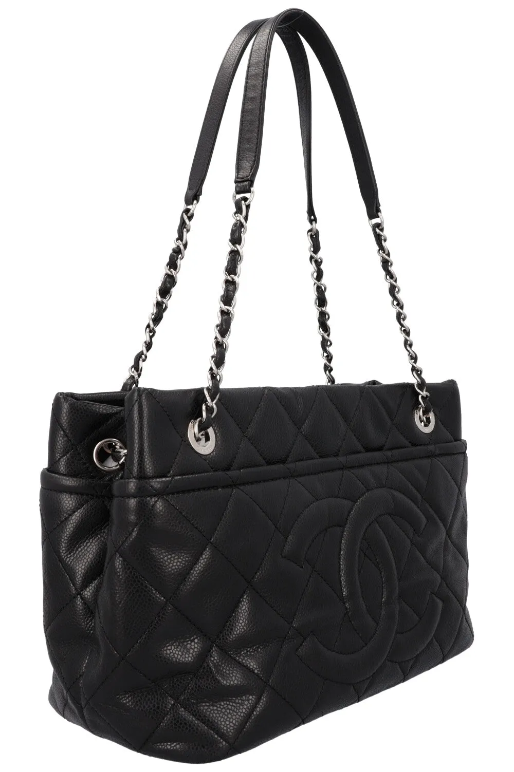 CHANEL Timeless Shopping Tote Bag Caviar Black