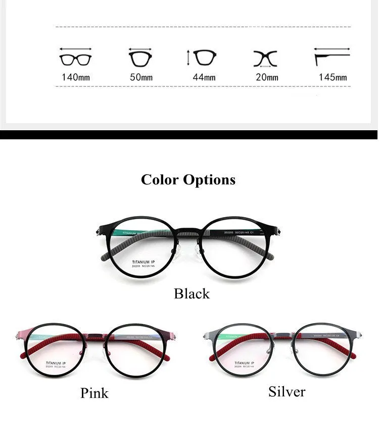 Chashma Ottica Unisex Full Rim Round Square Titanium Eyeglasses 202205