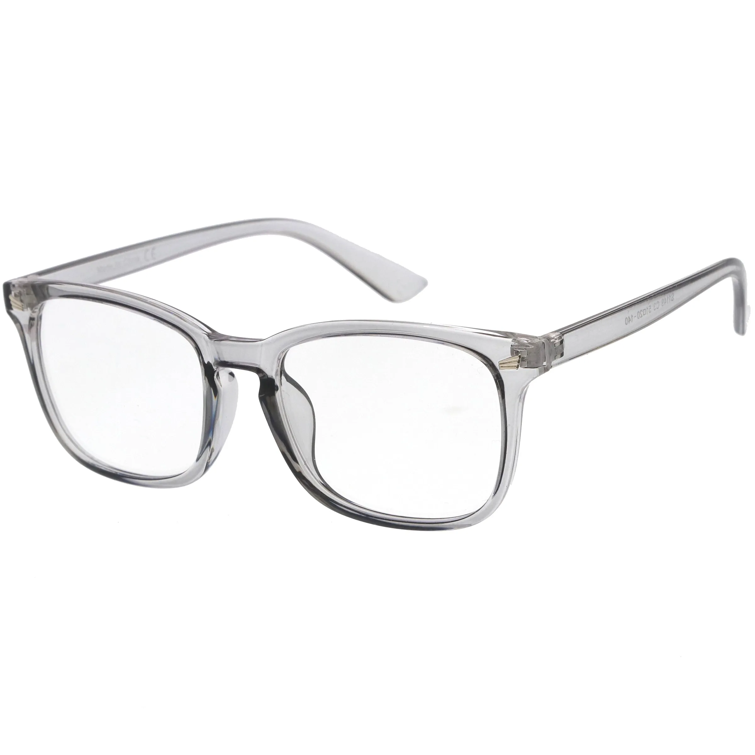 Classy Blue Light Filtering Metal Temple Detail Square Horn Rimmed Glasses D086