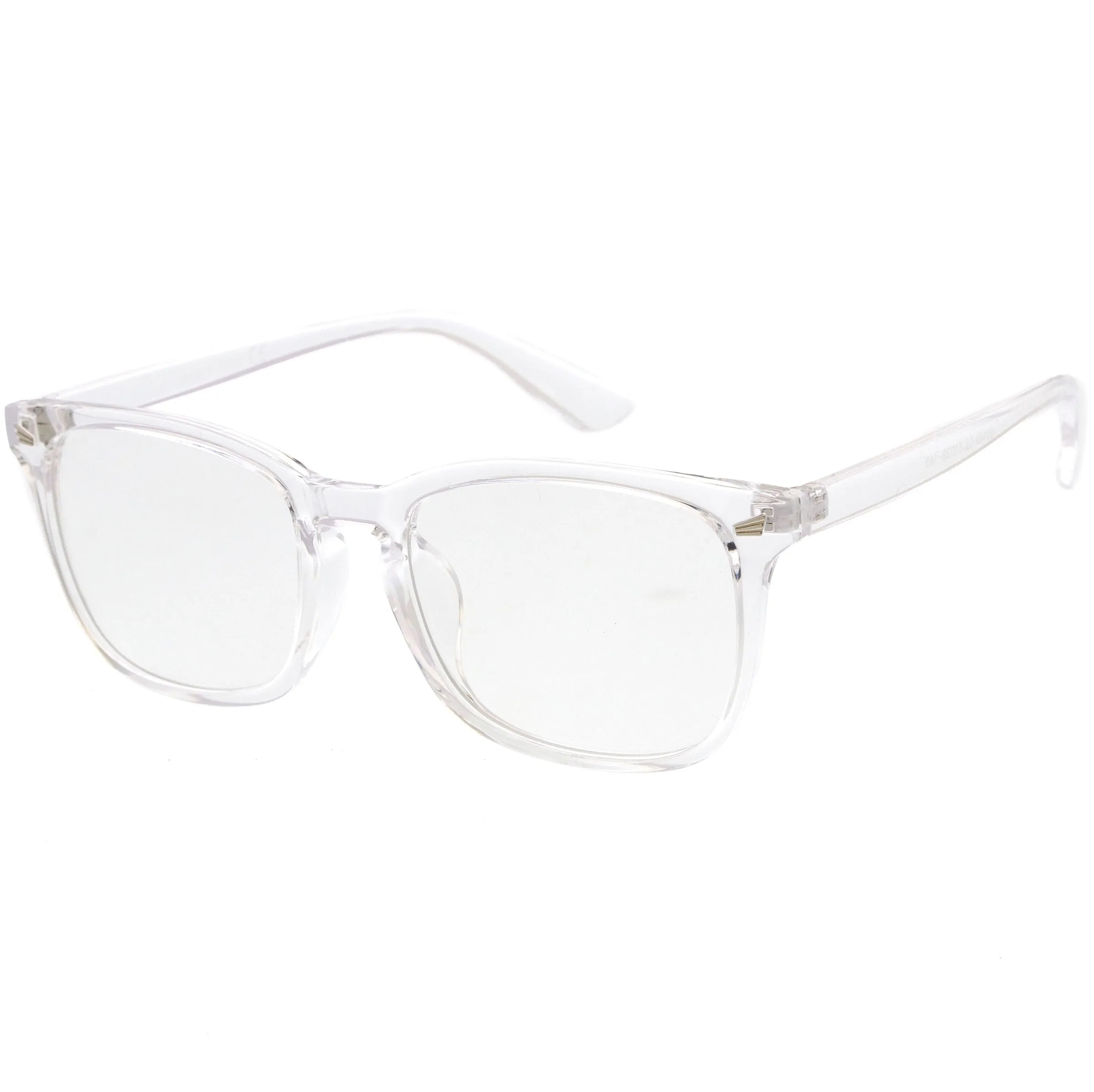 Classy Blue Light Filtering Metal Temple Detail Square Horn Rimmed Glasses D086