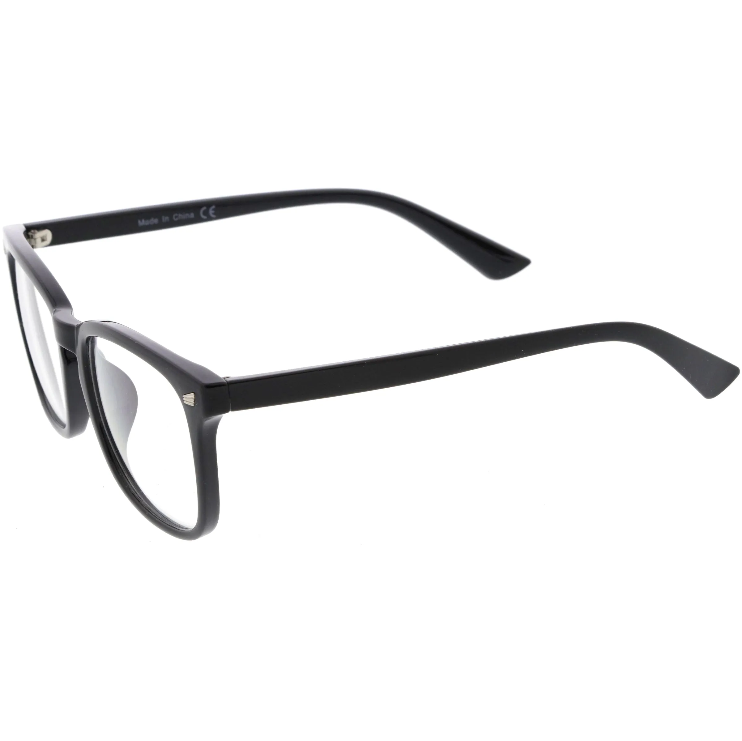 Classy Blue Light Filtering Metal Temple Detail Square Horn Rimmed Glasses D086