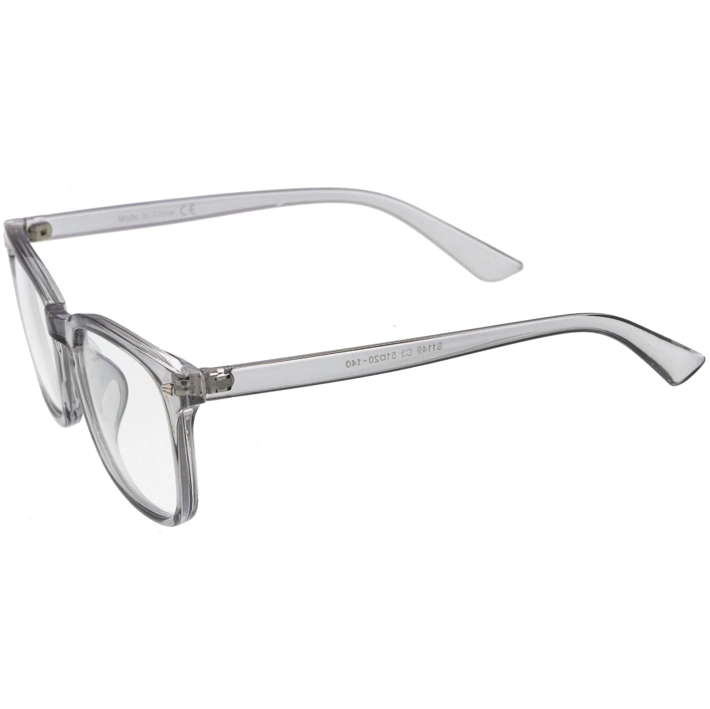 Classy Blue Light Filtering Metal Temple Detail Square Horn Rimmed Glasses D086