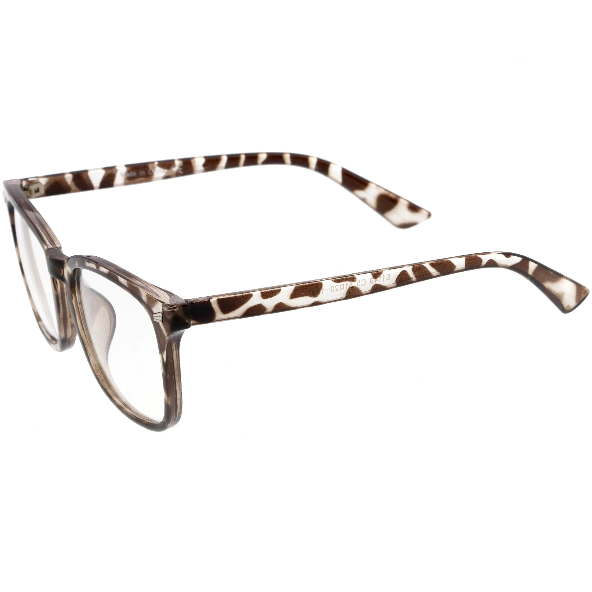 Classy Blue Light Filtering Metal Temple Detail Square Horn Rimmed Glasses D086