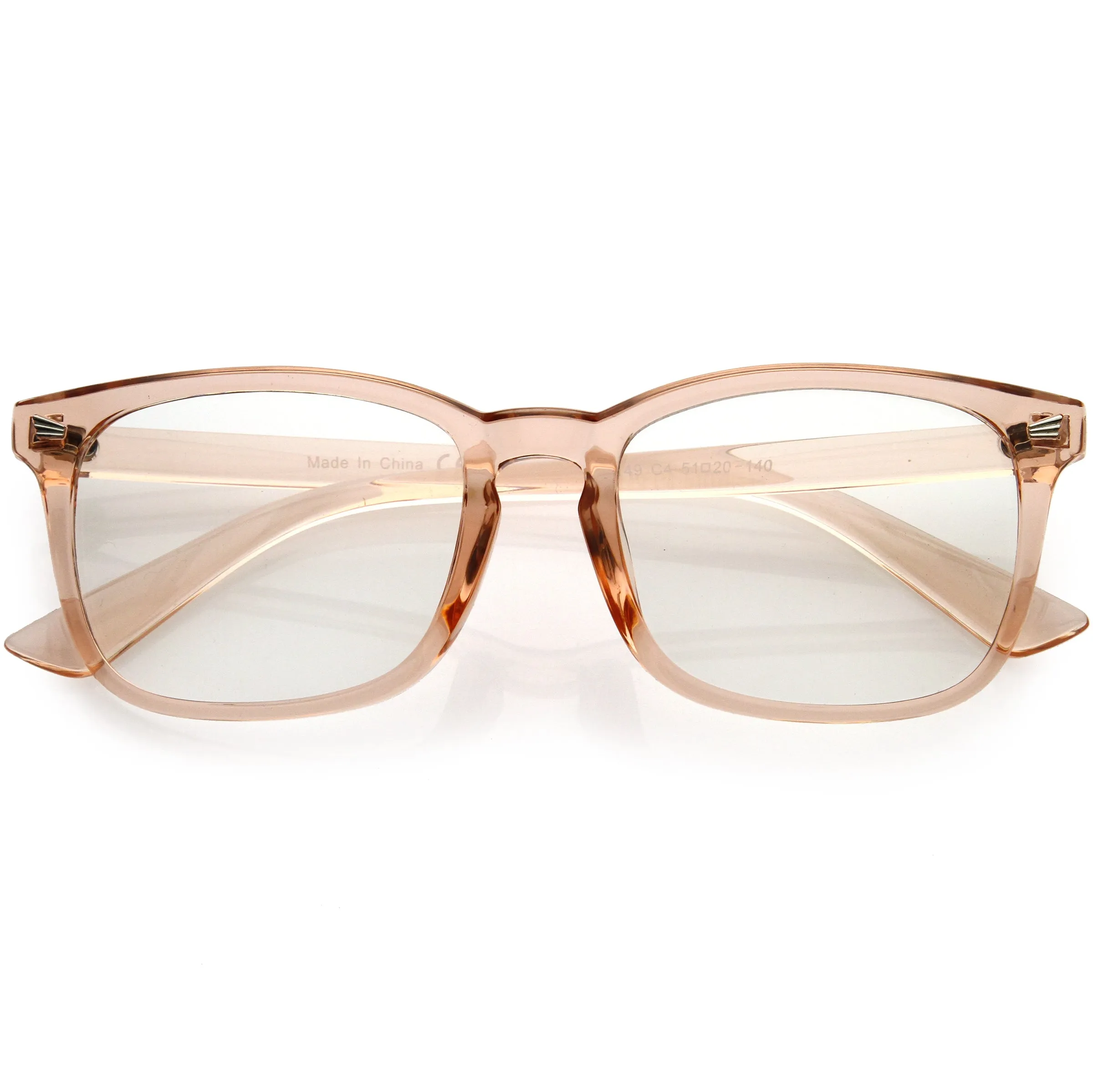 Classy Blue Light Filtering Metal Temple Detail Square Horn Rimmed Glasses D086