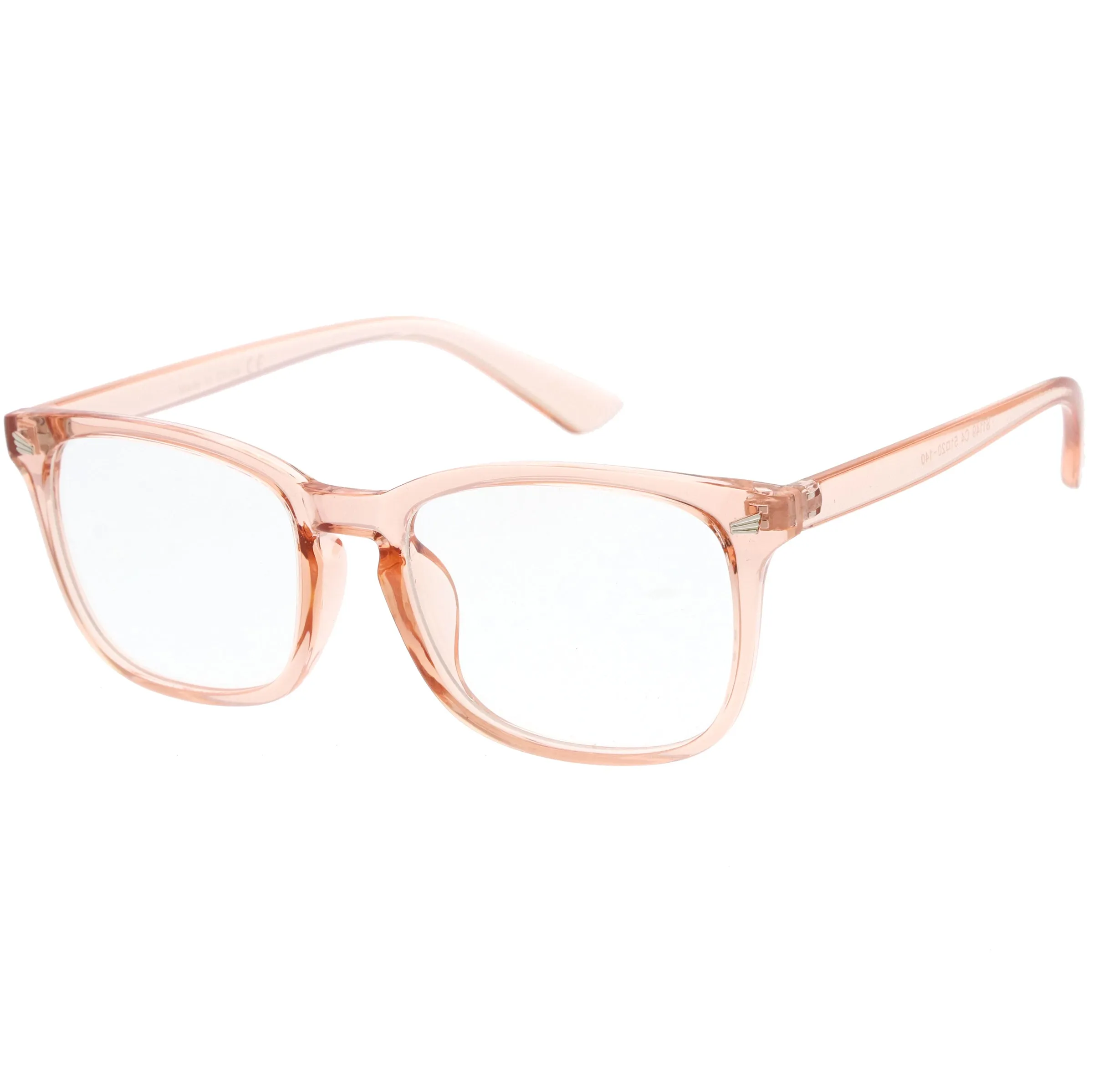 Classy Blue Light Filtering Metal Temple Detail Square Horn Rimmed Glasses D086