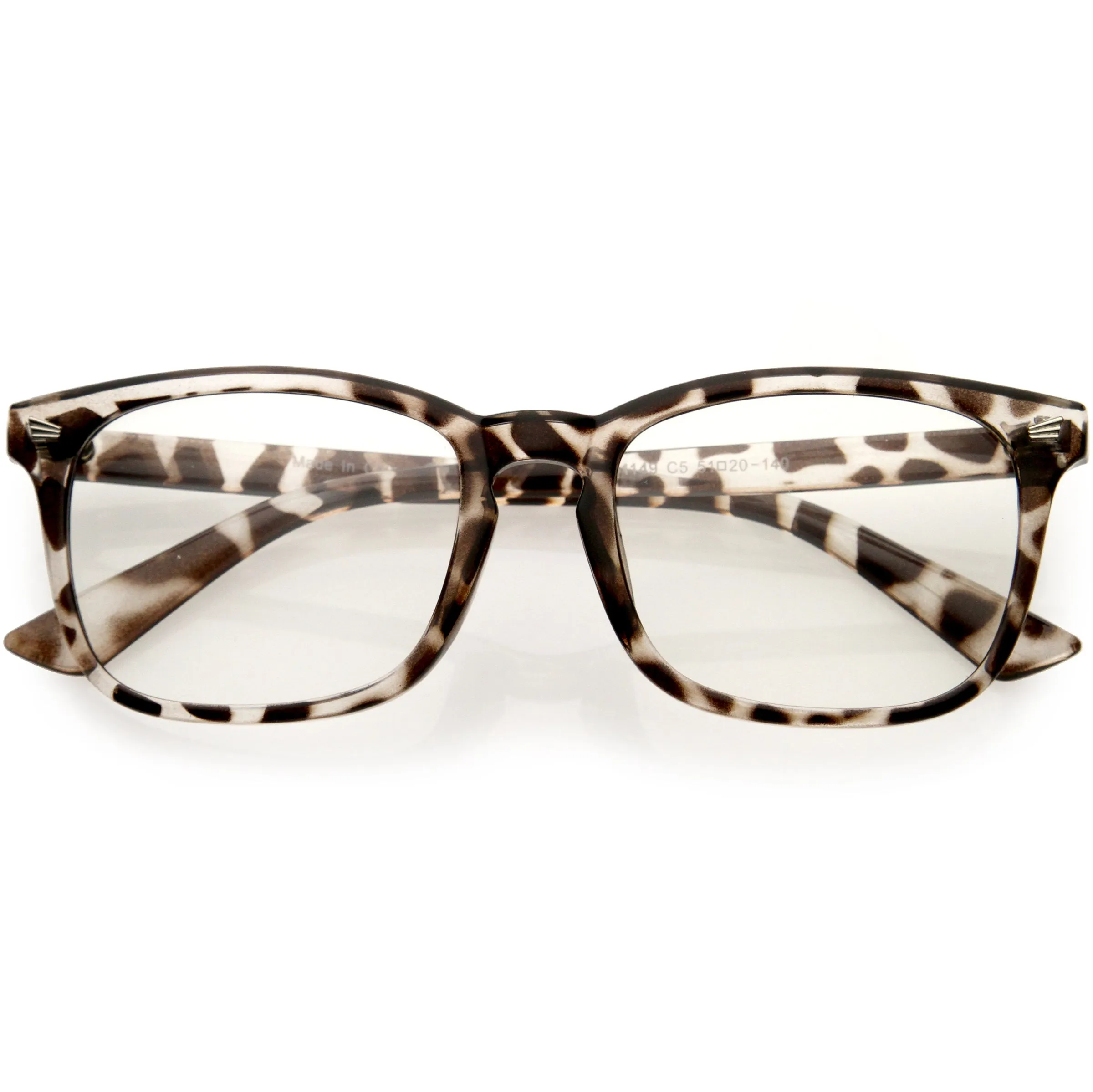 Classy Blue Light Filtering Metal Temple Detail Square Horn Rimmed Glasses D086