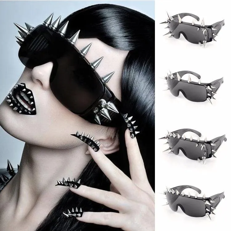 Cool Punk Gothic Sunglasses, Fashionable Statement Piece For Women