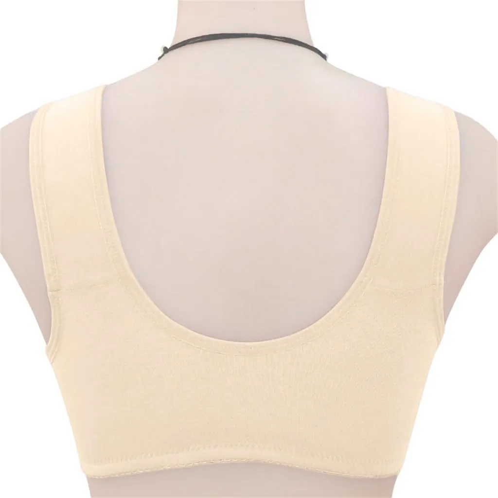 Daisy Lace Bras for Women Front Closure No Underwire Comfort Senior Wireless Snap Closing Bra