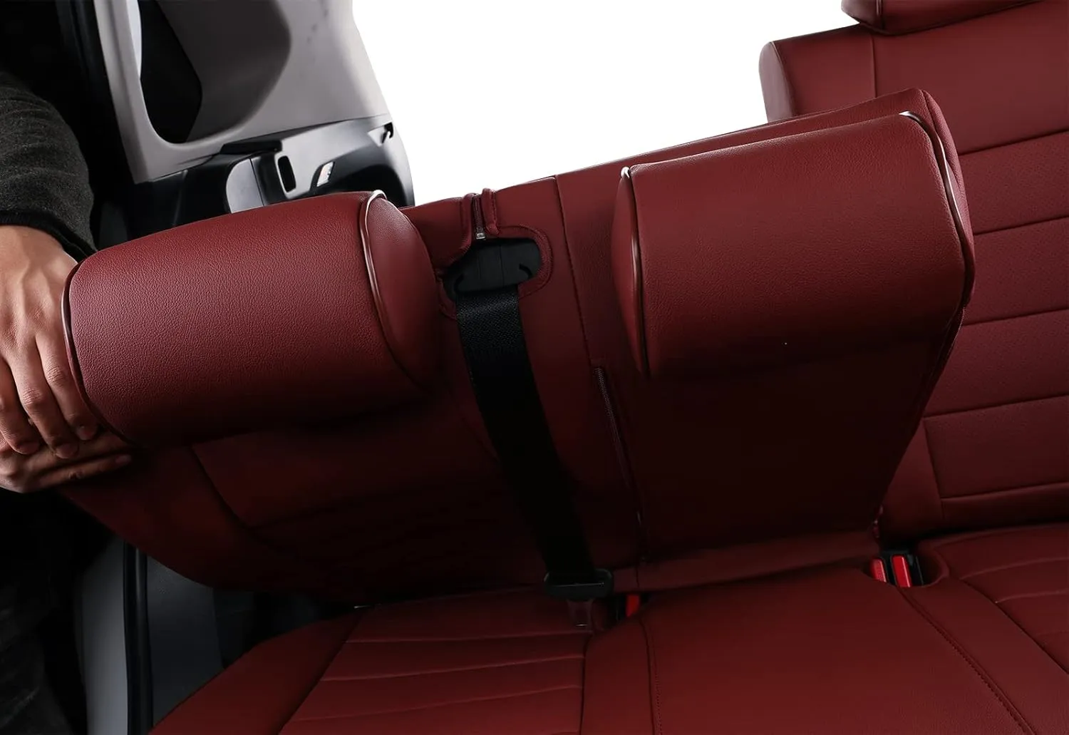 EKR Corolla Car Seat Covers Full Set for Toyota Corolla 2020 2021 2022 Hybird LE &2023 2024 2025 Hybrid XLE,Leather Seat Covers for Cars,Heated Seat Covers for Cars,Car Seat Protector(Burgundy)