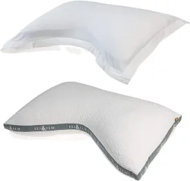 Eli & Elm | Best Ergonomic Side Sleeper Pillow for Neck Pain. Supportive Cooling Latex Fill with Luxury Breathable Cover. U-Shape Contoured Design. Queen Size Bed Pillow. (Pillow & Pillow Case)
