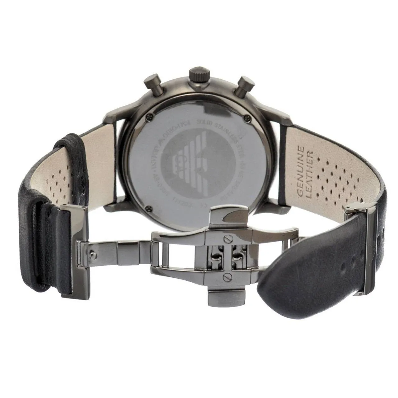 Emporio Armani Men's Black Leather Sophisticated Watch AR0388