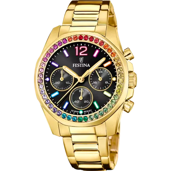 Festina Black Dial Stainless Steel Strap Women's Watch F20609/3