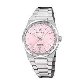 Festina Swiss Made Pink Dial Stainless Steel Bracelet Women's Watch F20052/3