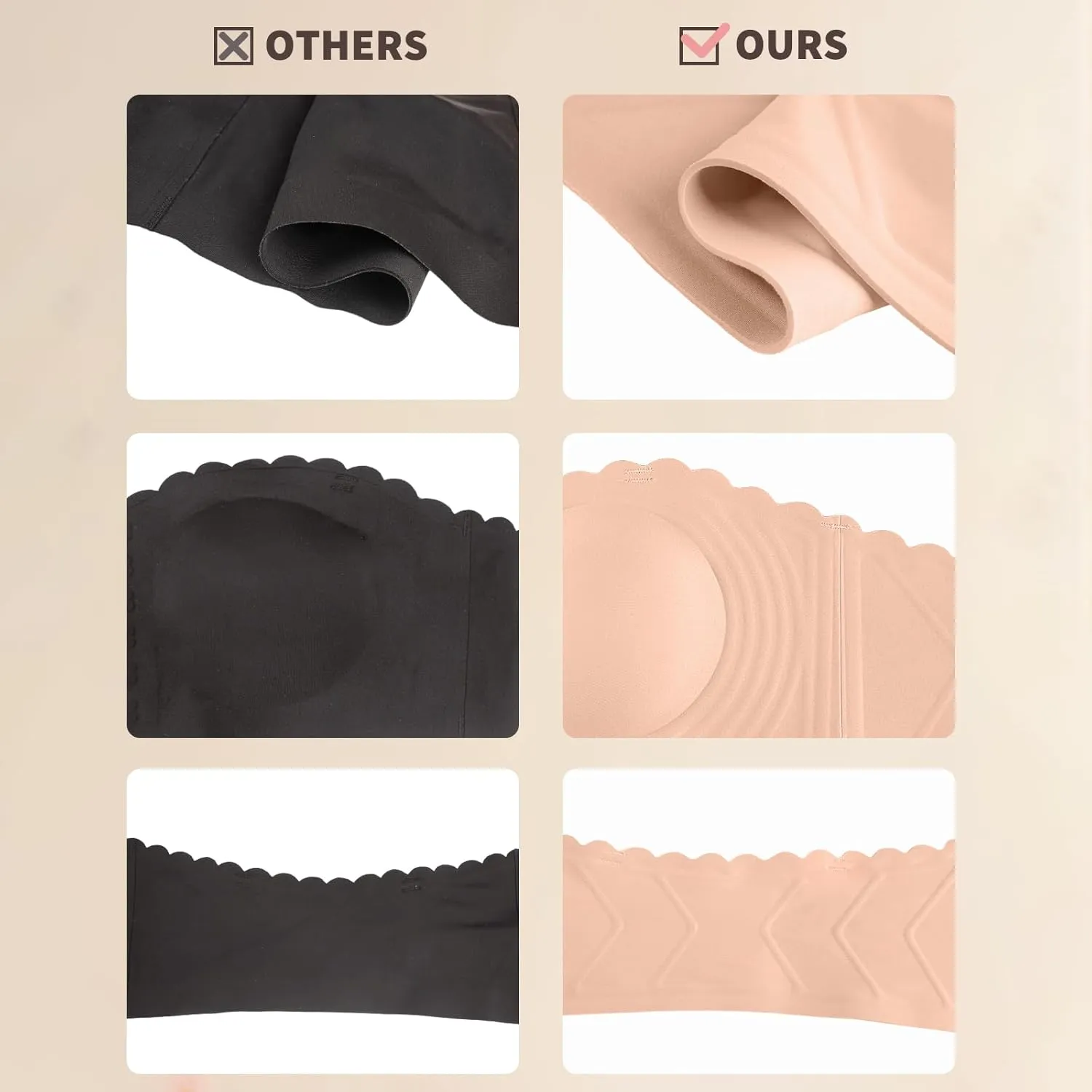 Front Closure Wireless Strapless Bras for Women Seamless Comfy Bandeau Bralette
