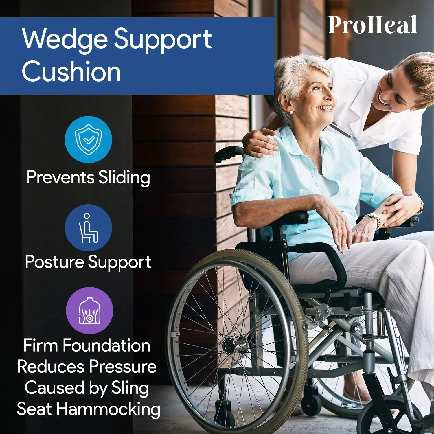 Gel Wedge Wheelchair Seat Cushion For Posture & Pressure Relief