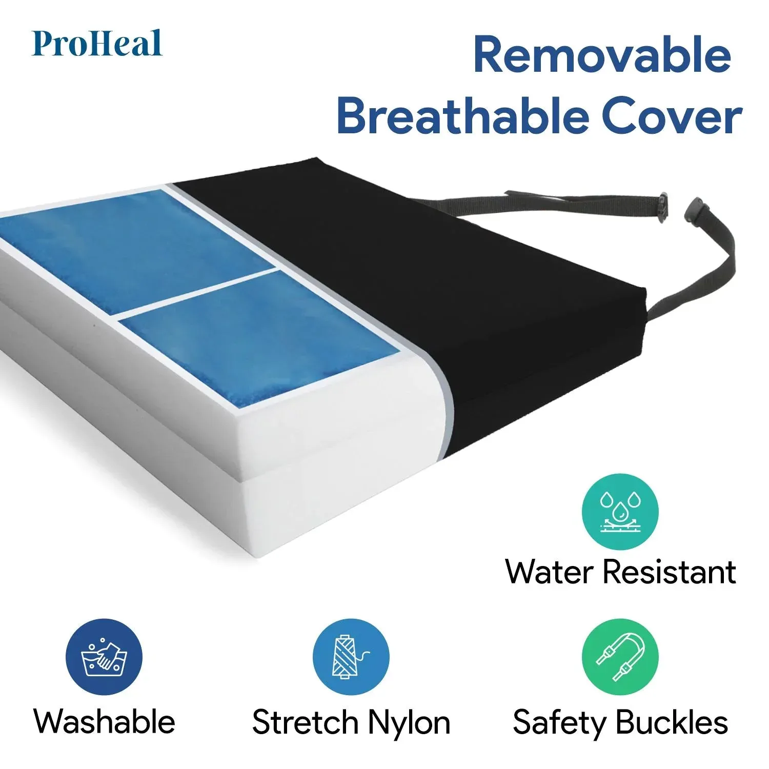 Gel Wedge Wheelchair Seat Cushion For Posture & Pressure Relief