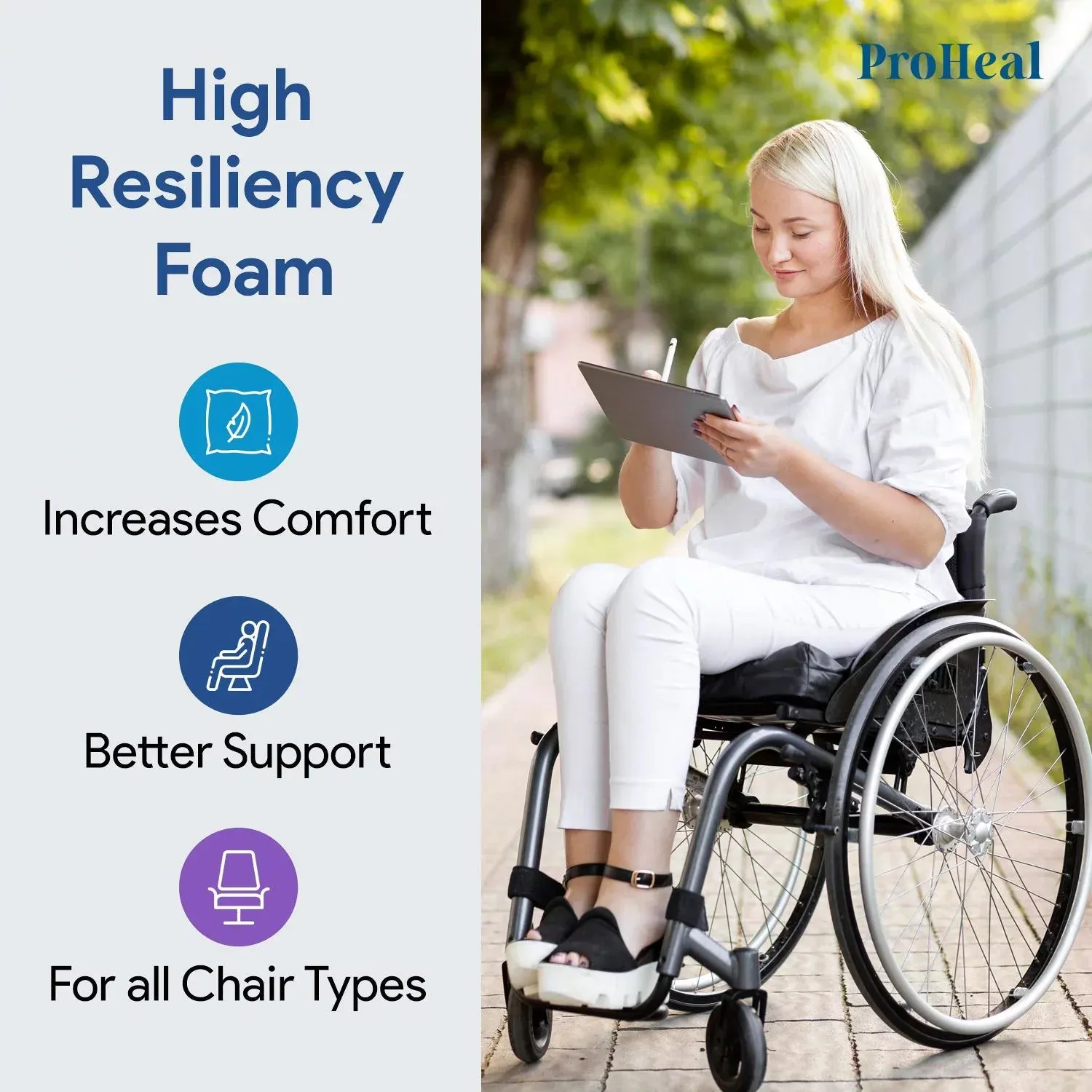 Gel Wedge Wheelchair Seat Cushion For Posture & Pressure Relief