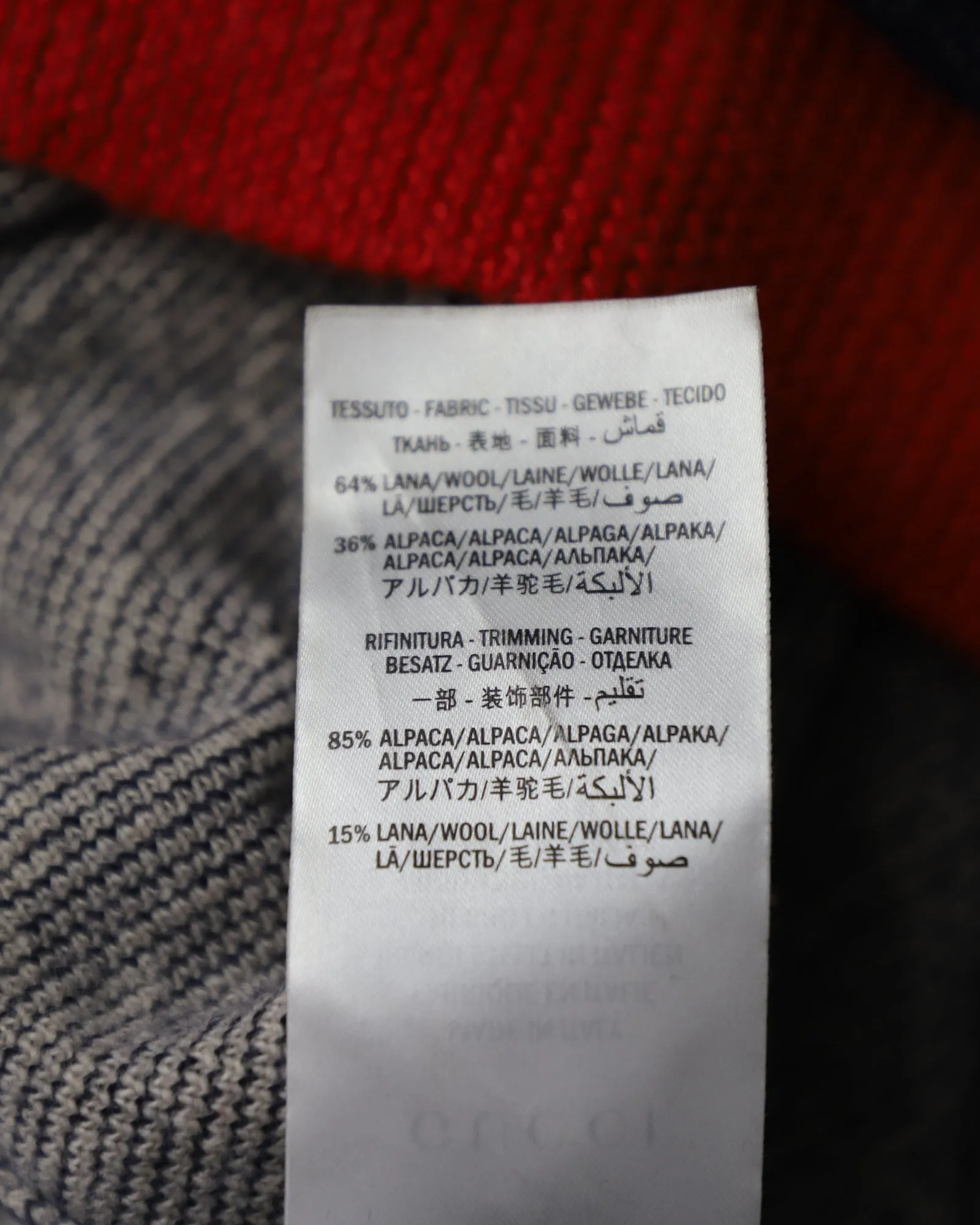 Gucci Bicolor Logo Patterned Knit Sweater Dress in Blue Wool