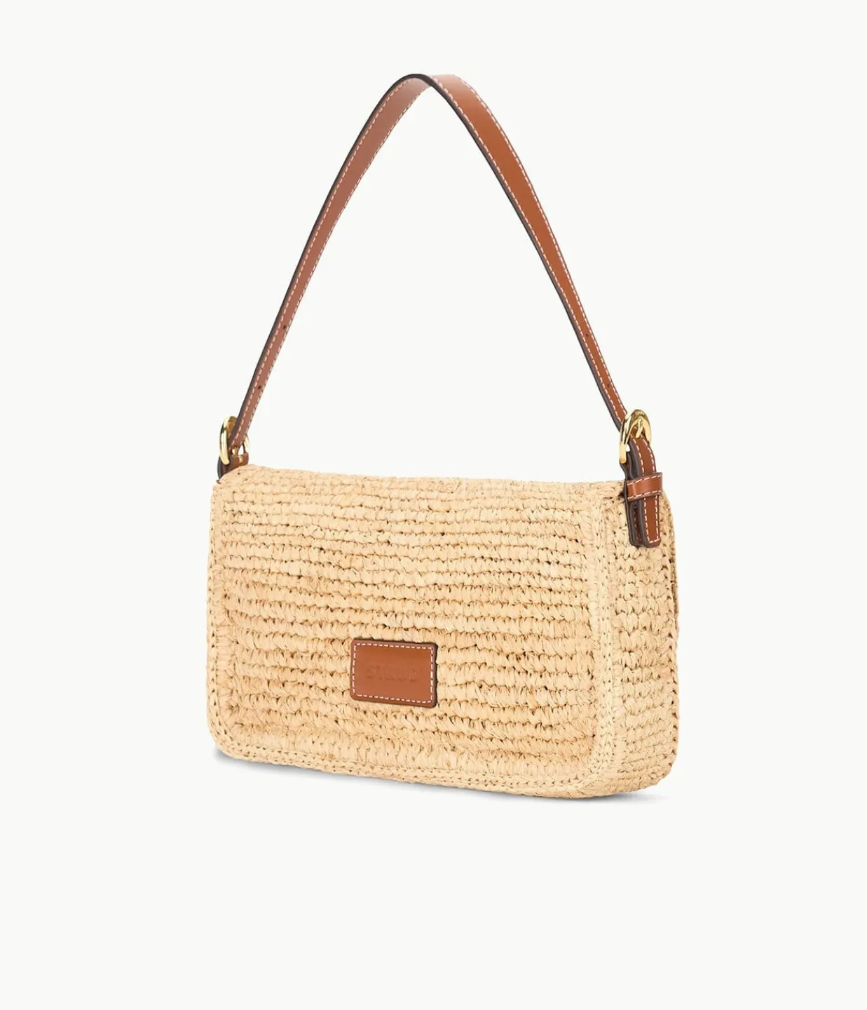 Harlow Raffia Shoulder Bag in Natural Tan