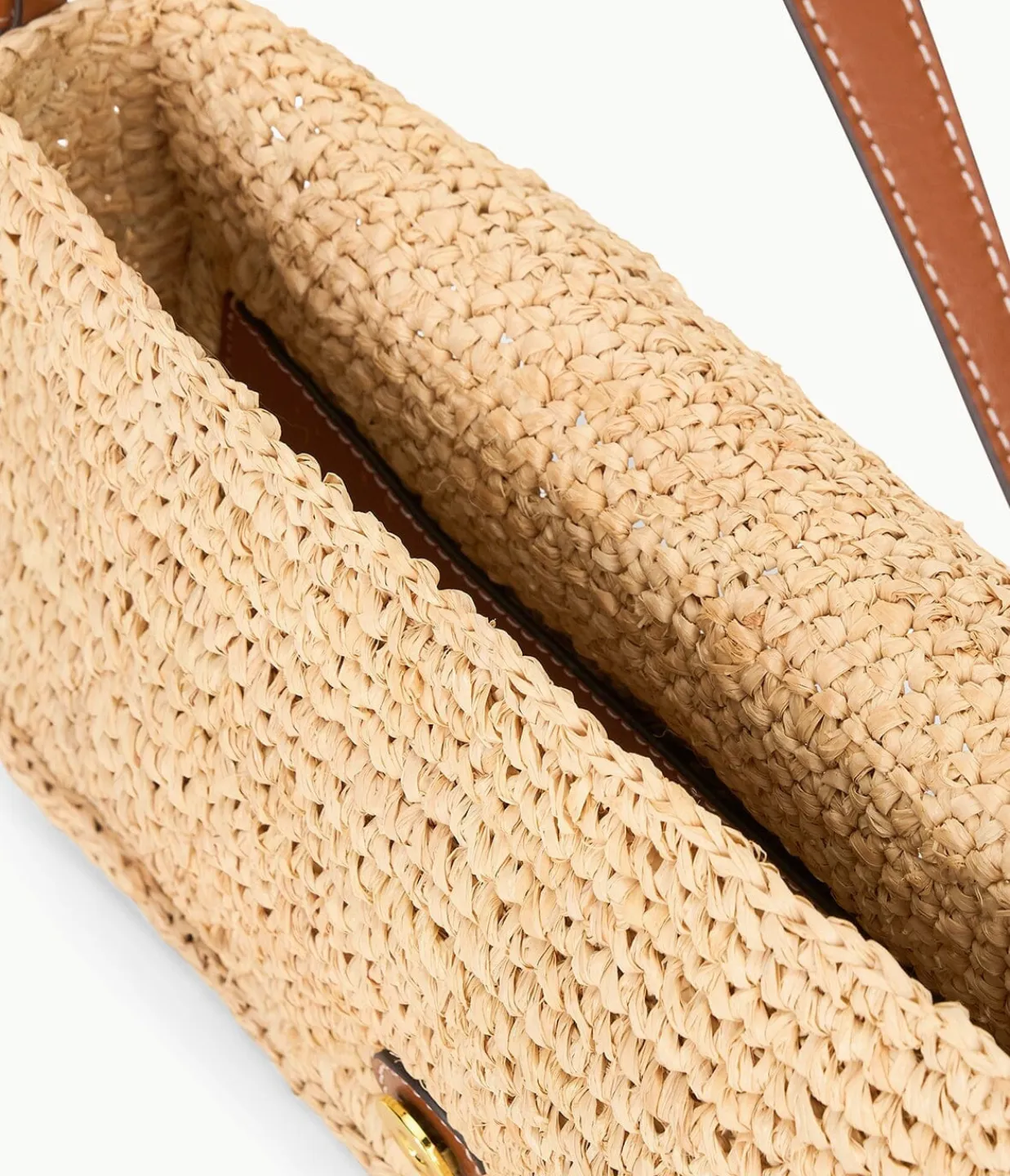 Harlow Raffia Shoulder Bag in Natural Tan