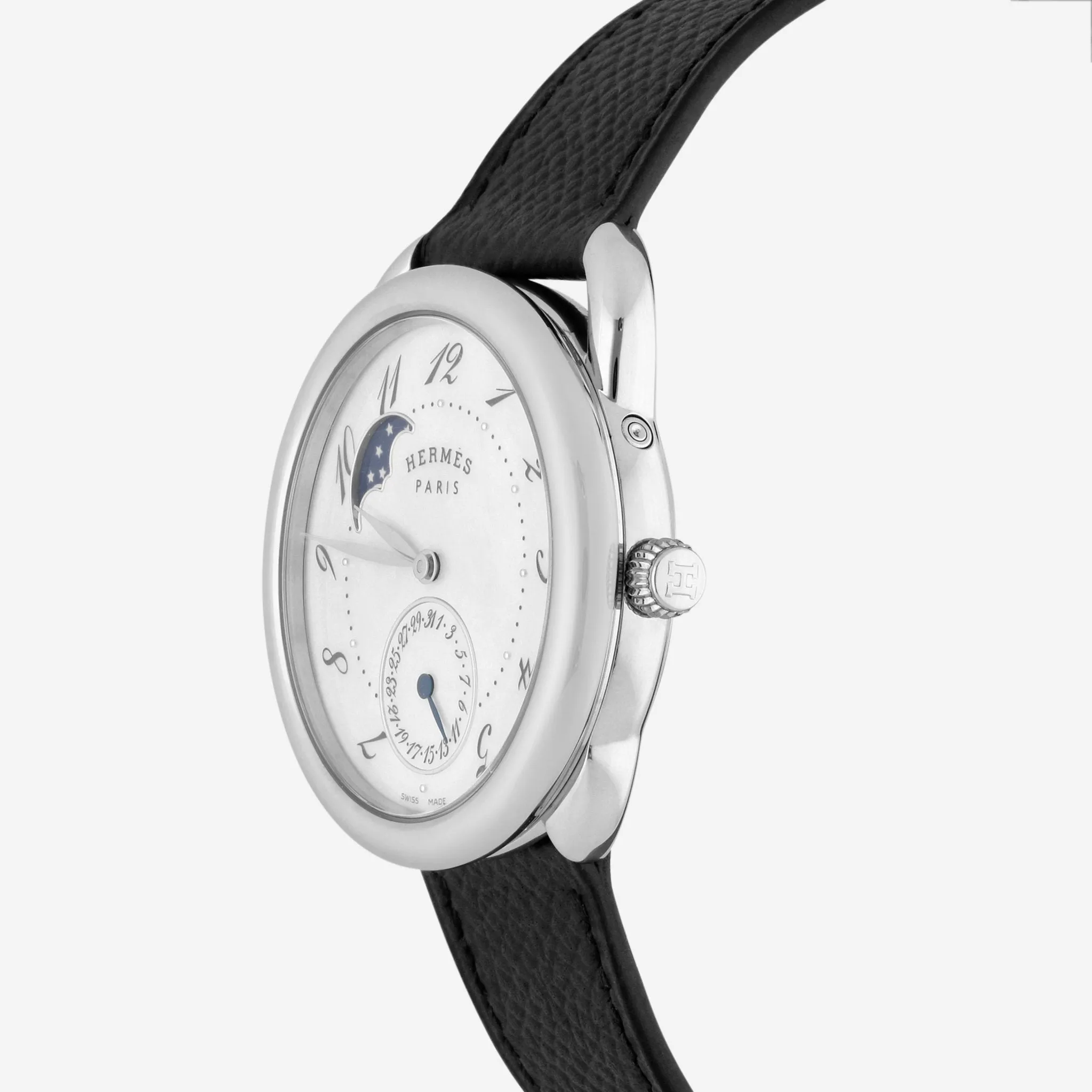 Hermès Arceau Petite Lune Stainless Steel Automatic Ladies Watch W041046WW00