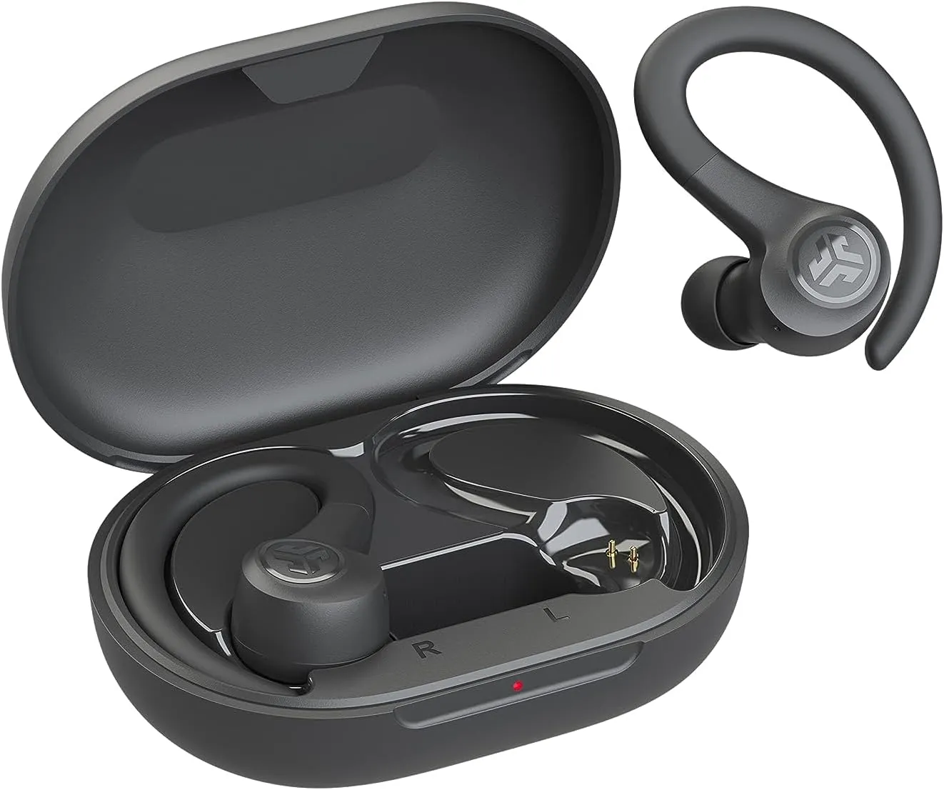 JLab Go Air Sport, Wireless Workout Earbuds Featuring C3 Clear Calling, Secure Earhook Sport Design, 32  Hour Bluetooth Playtime, and 3 EQ Sound Settings (Graphite/Black)