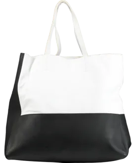 Joseph White / Black Large Leather tote Bag