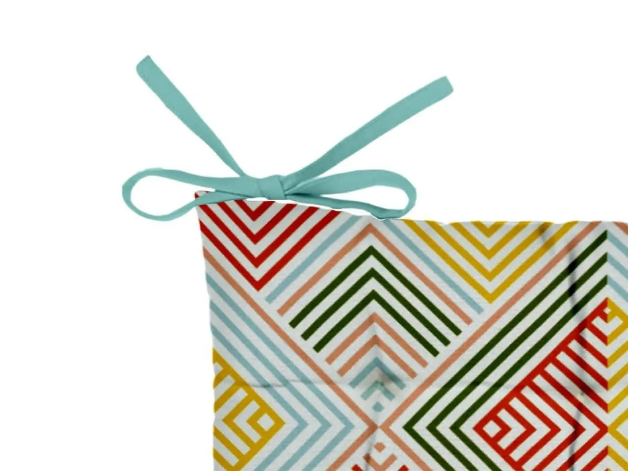 Lushomes Printed Chair Pads, dining chair Cotton Cushion with 36 Knots and 4 Strings, driver seat cushion for car, cushion for car, cushion for rocking chair(40 x 40 cms, Single Pc, Rainbow diamond)