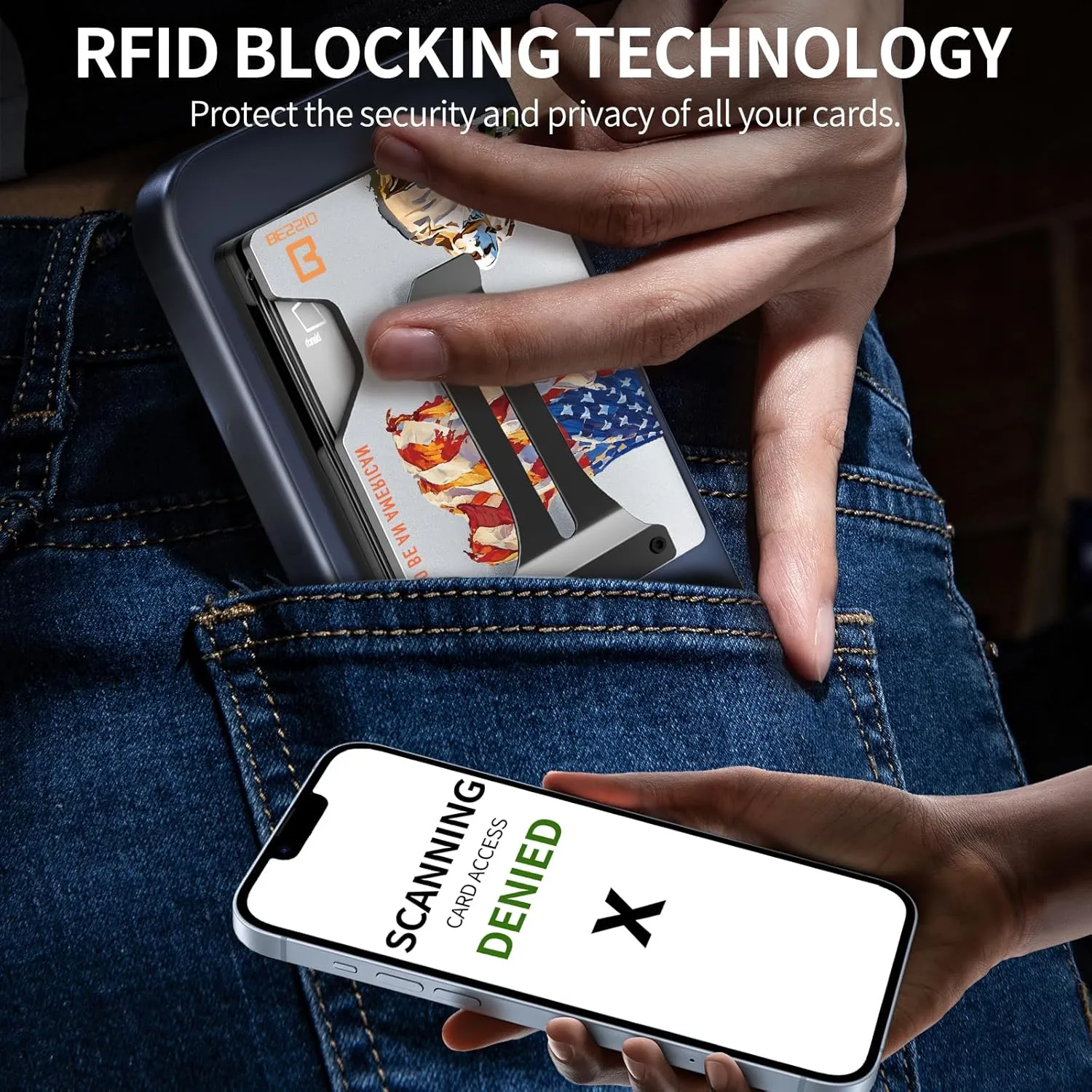 Magnetic Phone Wallet Compatible with Apple MagSafe - Metal Card Holder with AirTag Holder, RFID Blocking & Money Clip Mag Safe Wallet for iPhone 16 15 14 13 12 Pro Max/Pro/Plus/Mini