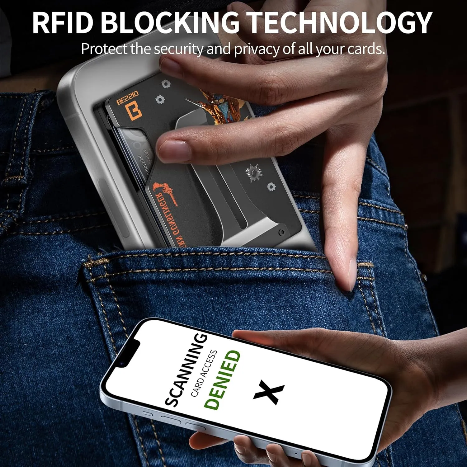 Magnetic Phone Wallet Compatible with Apple MagSafe - Metal Card Holder with AirTag Holder, RFID Blocking & Money Clip Mag Safe Wallet for iPhone 16 15 14 13 12 Pro Max/Pro/Plus/Mini