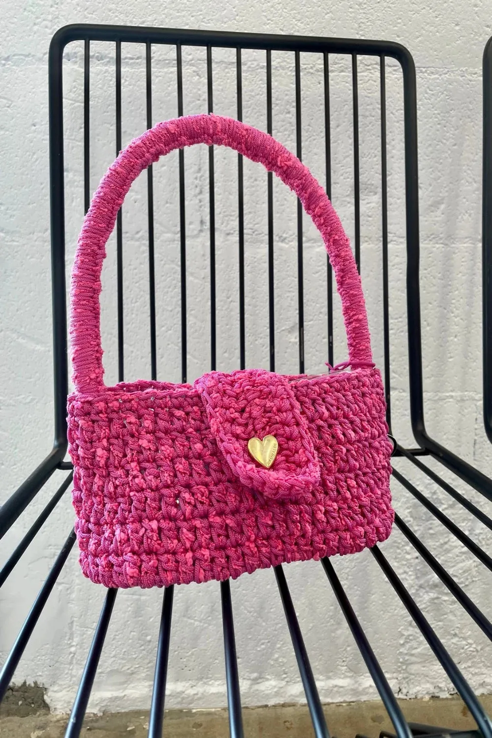 Marco Rambaldi - Knitwear Baguette Bag: Fuchsia