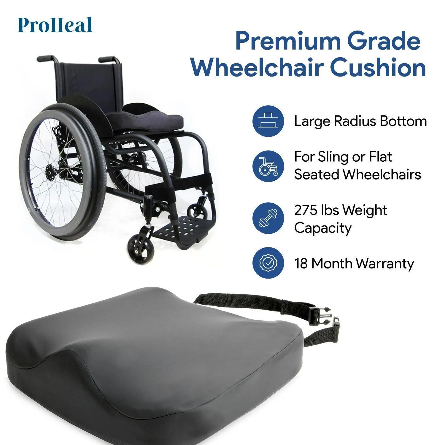 Molded Foam Seat Cushion - Pressure Sensitive For Comfort & Superior Support
