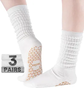 Pilates Slouch Grip Merino Wool Yoga Socks Non Slip Workout Breathable Scrunch Barre Gym