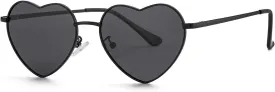 Polarized Heart Shaped Sunglasses for Women Metal Frame Cute Lovely Glasses 100% UV Protection