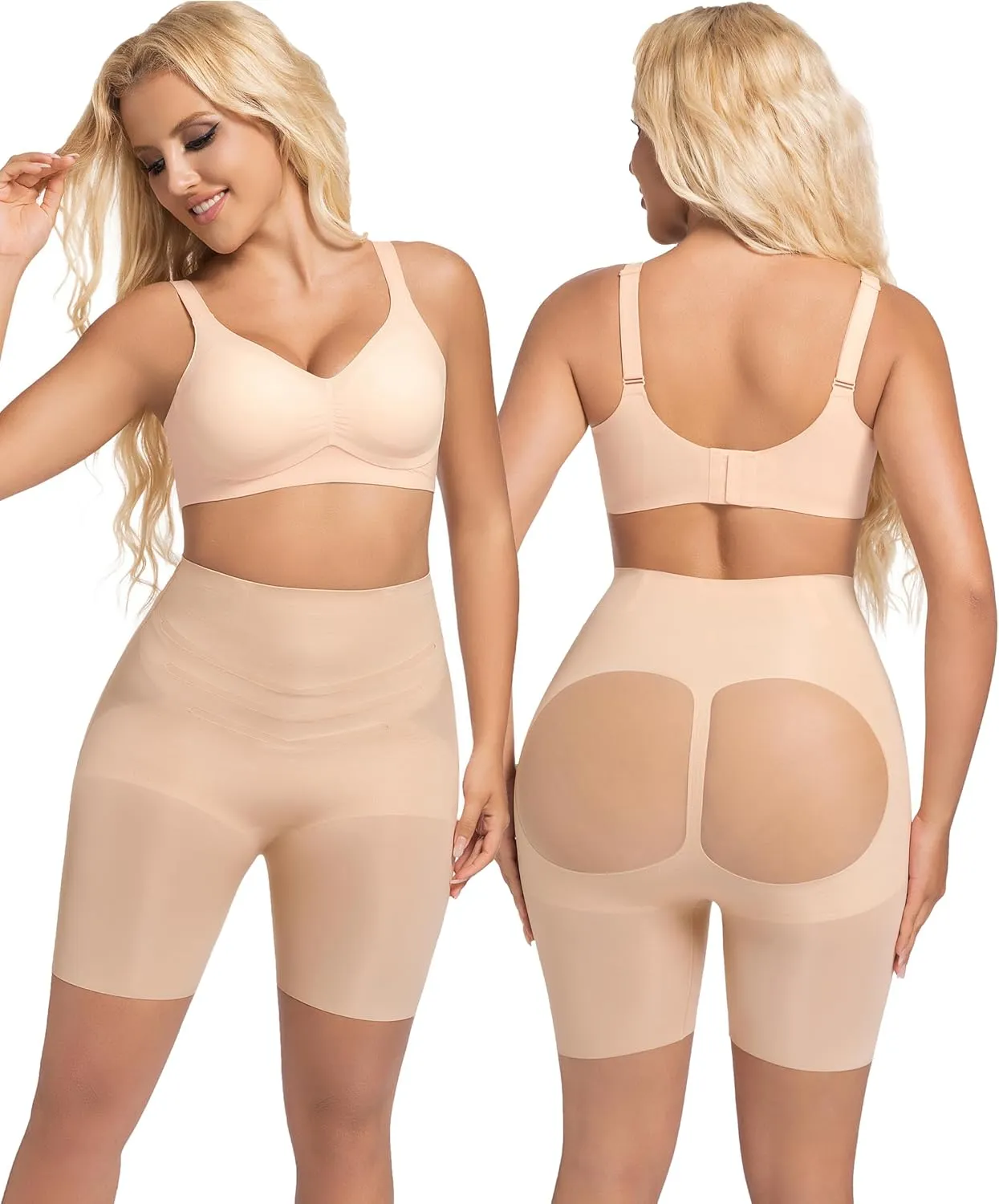 PRETTYWELL Shapewear Tummy Control Shorts for Women, Comfort High Waisted Body Shaper, Seamless no Rolling Thigh Slimmer