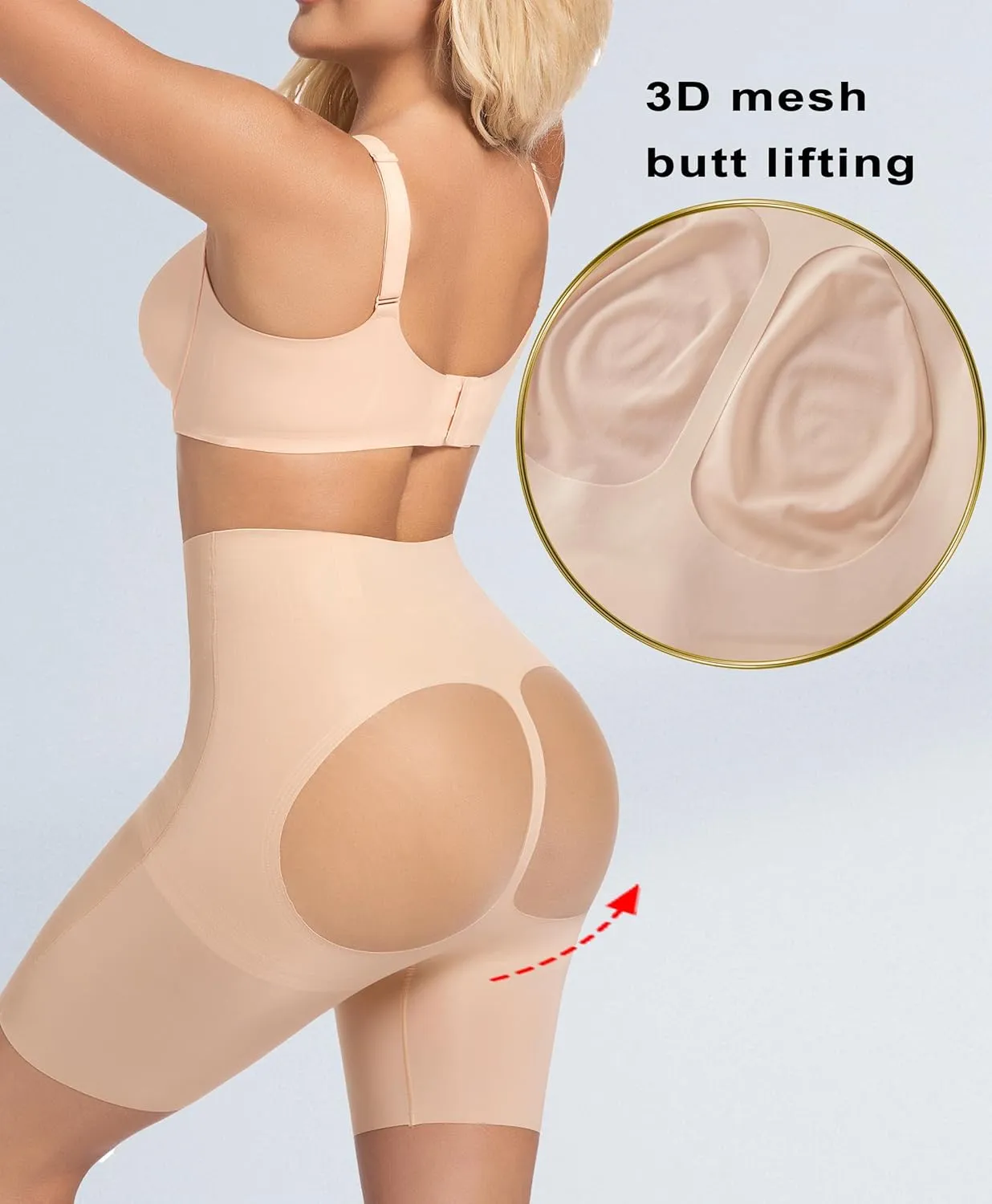 PRETTYWELL Shapewear Tummy Control Shorts for Women, Comfort High Waisted Body Shaper, Seamless no Rolling Thigh Slimmer
