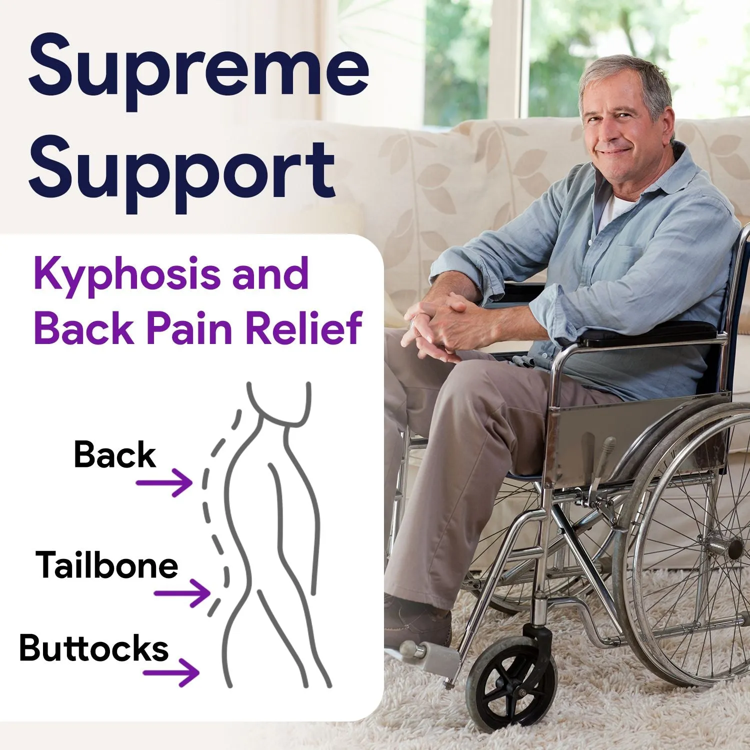 ProHeal Adjustable Tension Back Cushion