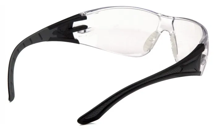 Protective Glasses - Pyramex Endeavor Plus Clear H2X Anti-Fog Lens with Black and Gray Temples SBG9610ST