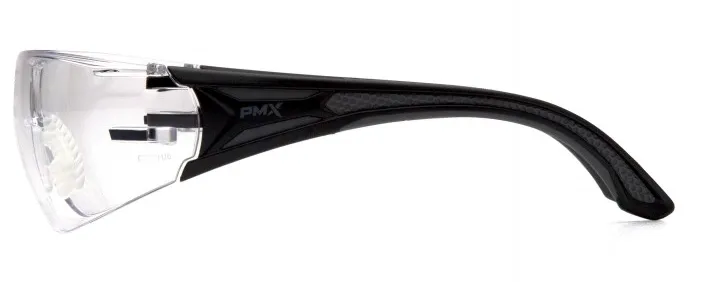 Protective Glasses - Pyramex Endeavor Plus Clear H2X Anti-Fog Lens with Black and Gray Temples SBG9610ST